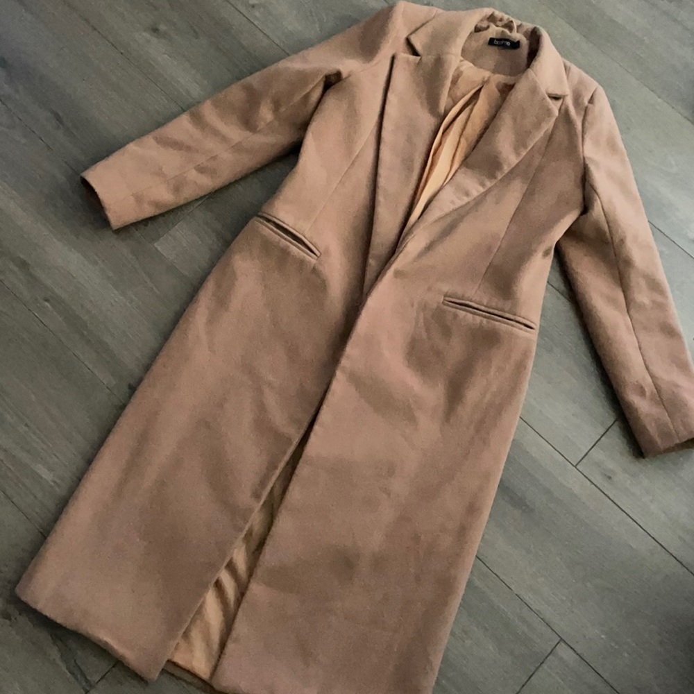 Boohoo camel dress coat